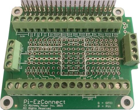 Alchemy Power Inc. Pi-EzConnect. Raspberry Pi 4, Pi 3 etc GPIO Connector. A HAT to Connect GPIOs and sensors to Raspberry a Pi in Saudi Arabia