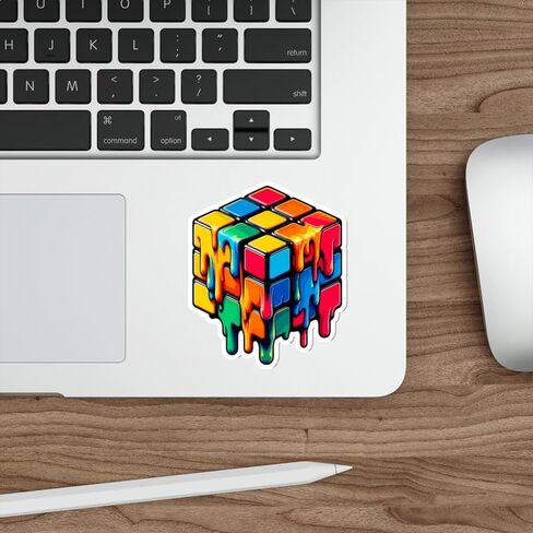 Rubix Cube Sticker Decal Vinyl Small Waterproof for Water Bottle Mug Passport Book Scrapbook Notebook Laptop Tumbler Skateboard Computer Phone Size Funny Gift Car Stickers ID44990 in Saudi Arabia