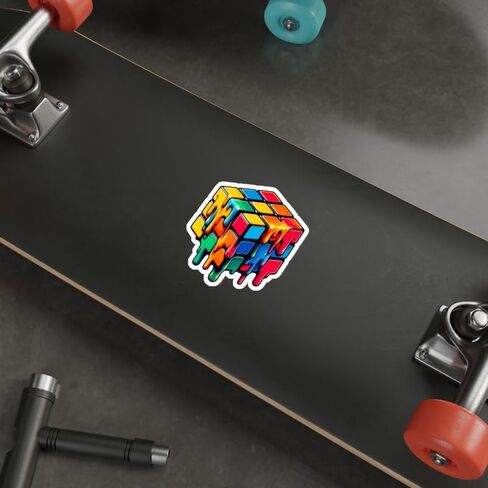 Rubix Cube Sticker Decal Vinyl Small Waterproof for Water Bottle Mug Passport Book Scrapbook Notebook Laptop Tumbler Skateboard Computer Phone Size Funny Gift Car Stickers ID44990 in Saudi Arabia