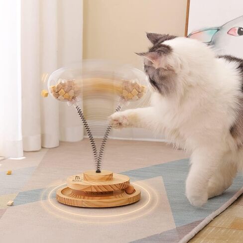 القط التفاعلية علاج الكرة لعبة المغذية تسرب لعبة الخشب الربيع لعبة تعقب متعة الحيوانات الأليفة القط لعبة ل هريرة جرو داخلي اللعب لعبة in Kuwait