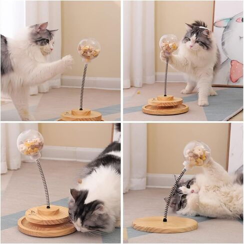 القط التفاعلية علاج الكرة لعبة المغذية تسرب لعبة الخشب الربيع لعبة تعقب متعة الحيوانات الأليفة القط لعبة ل هريرة جرو داخلي اللعب لعبة in Kuwait