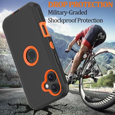 Case for iPhone 16 Plus: Heavy Duty Shockproof Armor Protector Case Cover with Belt Clip Holster for Apple iPhone 16 Plus 6.7 Phone Case (Gray+Blue) in Saudi Arabia