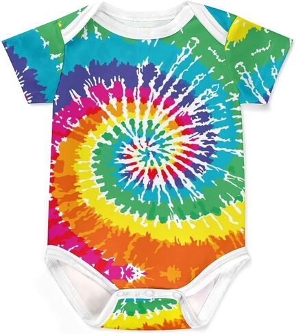 Tie Dye Baby Clothes Onesie Short Sleeve Infant Rainbow Baby Stuff Shower Gifts for Boys Girls 0-3 Month in Saudi Arabia
