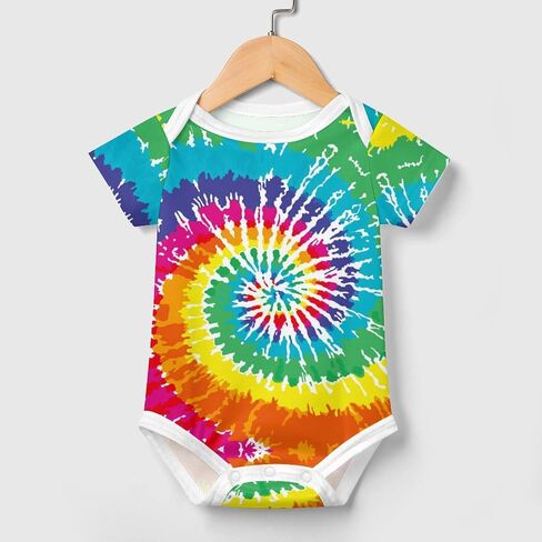 Tie Dye Baby Clothes Onesie Short Sleeve Infant Rainbow Baby Stuff Shower Gifts for Boys Girls 0-3 Month in Saudi Arabia
