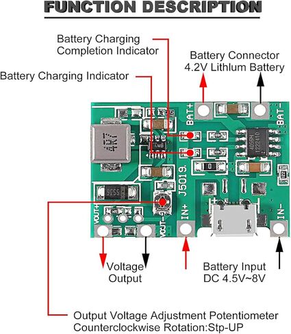 5 قطع وحدة شاحن بطارية 18650 ليثيوم أيون وحدة شاحن بطارية 3.7 فولت 4.2 فولت إلى 27 فولت وحدة تصعيد قابلة للتعديل + 5 قطع حامل بطارية 18650 مع كابل 26AWG أحمر وأسود in Kuwait