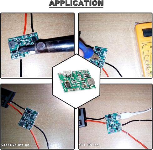 5 قطع وحدة شاحن بطارية 18650 ليثيوم أيون وحدة شاحن بطارية 3.7 فولت 4.2 فولت إلى 27 فولت وحدة تصعيد قابلة للتعديل + 5 قطع حامل بطارية 18650 مع كابل 26AWG أحمر وأسود in Kuwait