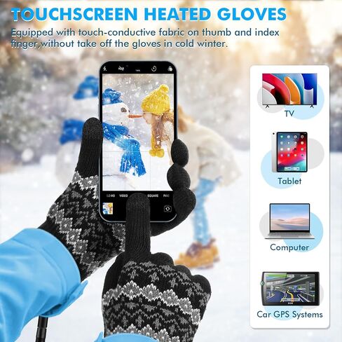 USB Heated Gloves for Men Women Kannino Mitten Hand Warmers Gloves USB Hand Warmer Gloves for Typing Winter Warm Laptop Glove Winter Gift for Indoor or Outdoor (Black) in Saudi Arabia