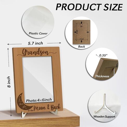 Father Gifts Picture Frames From Daughter Son Boys Girls, Birthday Gifts for Father Daddy Dad, Fathers Day Wood Frame Tabletop Display 4x6 Photo Frames Home Decor Living Room Decorations -003 in Kuwait