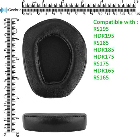 Geekria Elite Sheepskin Replacement Ear Pads for Sennheiser RS195 HDR195 RS185 HDR185 HDR175 RS175 HDR165 RS165 Headphones Ear Cushions, Headset Earpads, Ear Cups Cover Repair Parts (Black) in Saudi Arabia