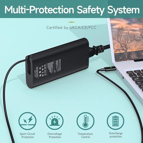 65W USB C Laptop Charger for Dell Latitude 5420 5520 7420 5540 5440 5430 5530 7430 3540 3440 7440 7340 5320 7320, XPS 13 15 7390 9310 9300 9305 9310 Type C Power Cord in Kuwait
