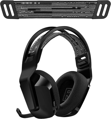 وسادة رأس kwmobile متوافقة مع سماعات Logitech G733 / G335 / G535 - استبدال مرن من النايلون - أسود/أبيض in Saudi Arabia