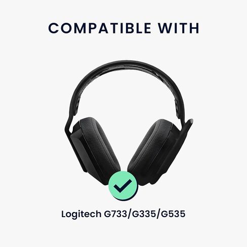 وسادة رأس kwmobile متوافقة مع سماعات Logitech G733 / G335 / G535 - استبدال مرن من النايلون - أسود/أبيض in Saudi Arabia