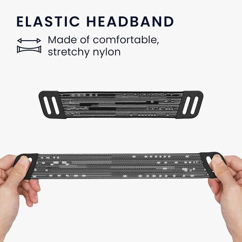 وسادة رأس kwmobile متوافقة مع سماعات Logitech G733 / G335 / G535 - استبدال مرن من النايلون - أسود/أبيض in Saudi Arabia