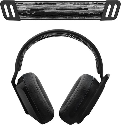 وسادة رأس kwmobile متوافقة مع سماعات Logitech G733 / G335 / G535 - استبدال مرن من النايلون - أسود/أبيض in Saudi Arabia