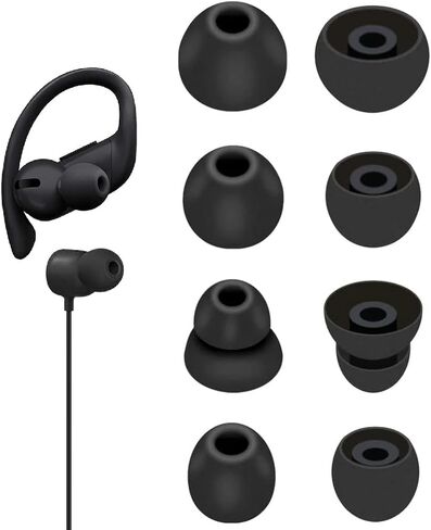 سماعات أذن بديلة من السيليكون مكونة من 8 قطع من JNSA متوافقة مع سماعات أذن Powerbeats Pro - أسود [طرف أذن Powerbeats Pro] in Kuwait
