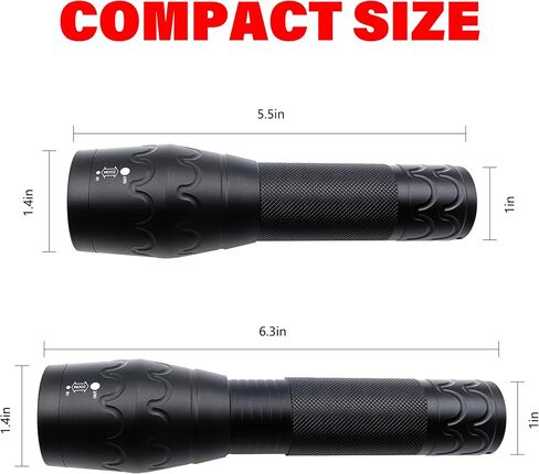 Single Mode LED Flashlight High Lumens, Zoomable Camping Flashlights for Power Outages, Hiking, Emergencies, 2 Pack in Saudi Arabia
