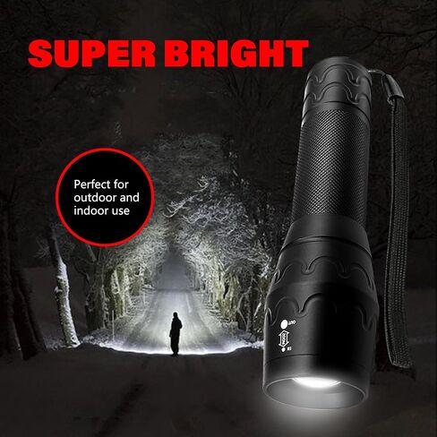 Single Mode LED Flashlight High Lumens, Zoomable Camping Flashlights for Power Outages, Hiking, Emergencies, 2 Pack in Saudi Arabia