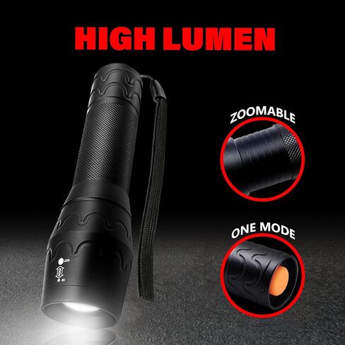 Single Mode LED Flashlight High Lumens, Zoomable Camping Flashlights for Power Outages, Hiking, Emergencies, 2 Pack in Saudi Arabia