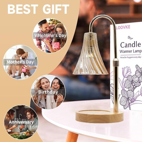 Candle Warmer Lamp Dimmable Mi-ni Candle Lamp with Timer Adjustable Height Flameless Wax Warmer Lamp Home Decor Electric Heating Warmer Lamp for Jar Candles with Gift Packaging and Two Bulbs in Saudi Arabia