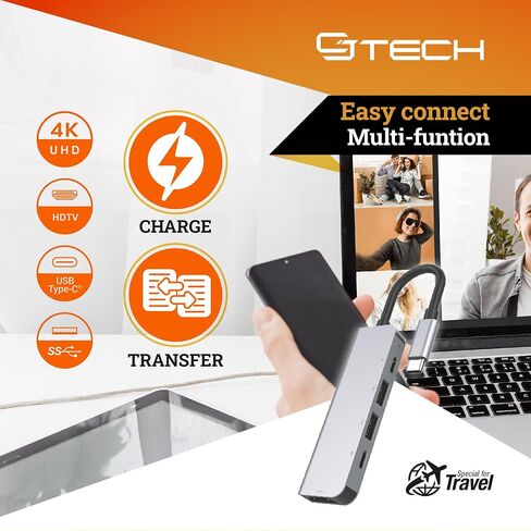 USB Hub - Type C USB Port Hub - Multiple USB Port with 5 Ports - High Speed USB Hubs for 4K Downloads - Multi USB Port for Laptop in Saudi Arabia
