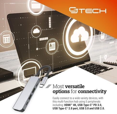 USB Hub - Type C USB Port Hub - Multiple USB Port with 5 Ports - High Speed USB Hubs for 4K Downloads - Multi USB Port for Laptop in Saudi Arabia