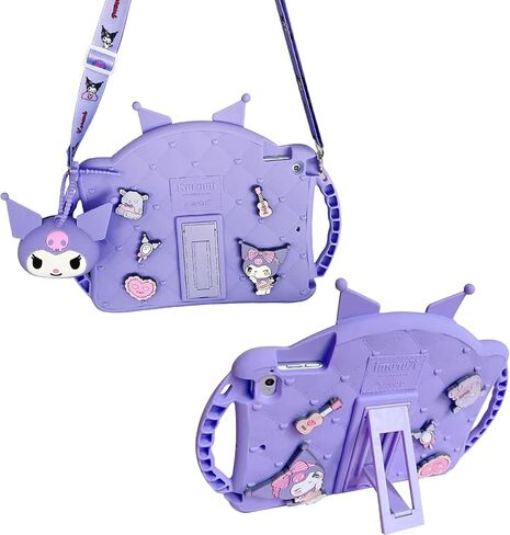 for iPad Air 5th/4th Generation Case (2022/2020), iPad pro 11 inch Case (4th/3rd/2nd/1st Gen), iPad Air 10.9 case with Adjustable Strap/Stand, Cute Cartoon Cover for Kids Girls, Purple in Saudi Arabia