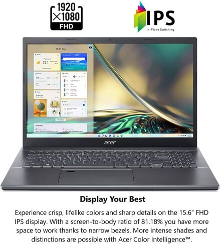 كمبيوتر محمول acer Aspire 5، شاشة 15.6 بوصة FHD IPS، 12 نواة i7-1260P، وحدة معالجة الرسومات RTX 2050، ذاكرة وصول عشوائي 64 جيجابايت، 1 تيرابايت PCIe SSD، WiFi 6، لوحة مفاتيح بإضاءة خلفية، Thunderbolt 4، قارئ FP، لوحة مفاتيح، كاميرا ويب، 3 في 1 الحزمة الأس in Saudi Arabia