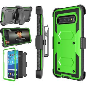 Njjex Case Compatible with Samsung Galaxy S10, [Nbeck] Shockproof Heavy Duty Rugged Locking Swivel Holster Belt Clip Full Body Protection Hard Shell Cover & Kickstand for Galaxy S10 6.1 Inch [Black]