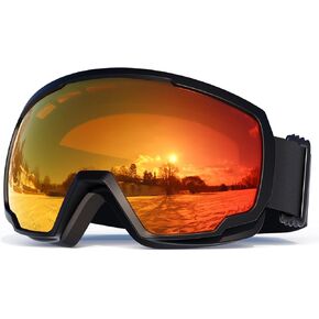 Ski Goggles Snowboard Snowmobile Men Women Youth, Anti Fog Over Glasses OTG Snowboarding Skiing Snow Sports Goggles Adult