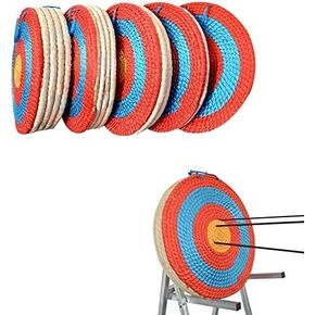 AMEYXGS 4-Ring Bullseye هدف الرماية مصنوع يدويًا هدف القش التقليدي 1-5 طبقة هدف مستدير صلب لممارسة الرياضة في الهواء الطلق والصيد والرماية