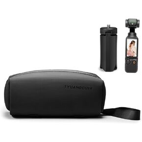 Carrying Bag Case for DJI Osmo Pocket 3, Portable Storage Bag & Mini Tripod for DJI Osmo Pocket 3 Creator Combo Accessories, Protective Case for Pocket 3 with Wrist Strap & Tripod - Black