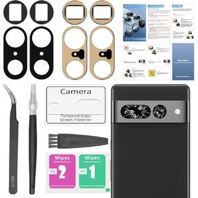2 Pack Back Rear Camera Lens Glass Replacement for Google Pixel 7 Pro 5G 2022 GP4BC GE2AE with Pre-Installed Adhesive, Include Repair Tool Set+ Installation Manual+ Camera Lens Protector