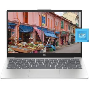 HP 14 inch Laptop, HD Display, Intel Processor N200, 4 GB RAM, 128 GB UFS, Intel UHD Graphics, Windows 11 Home in S Mode, 14-ep0010nr (2023)