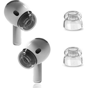 Replacement Ear Tips for Airpods 4/Airpods 3, with Noise Reduction Hole, TPE Material Non-Slip, Replacement Earphone earplugs Soft Cover for Airpods 4 with Portable Storage Box (Transparent White, M)