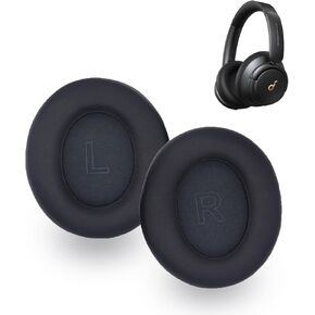 وسائد أذن بديلة لجهاز Anker Soundcore Life Q30 Q35، وسائد أذن لسماعات الرأس، وغطاء لأكواب الأذن مع جلد ناعم وإسفنج ميموري - أسود in Kuwait