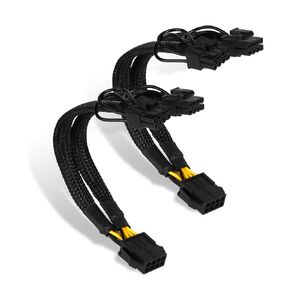 2-Pack,PCIe 8 Pin to Dual 8 Pin (6+2) Female to Male PCIe Power Adapter for GPUs - 9 Inches (8 Pin PCIe Cable GPU, Dual 8 Pin PCIe Cable)