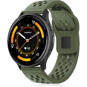 Breathable Bands Compatible with Garmin Venu 3 / Venu 2,Garmin Vivoactive 4 Watch Band, 22mm Silicone Watch Strap Soft Sport Replacement Wristband for Garmin Forerunner 745 / Forerunner 265 / 255 / 255 Music Smart Watch Women Men