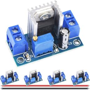 5Pcs LM317 Adjustable Regulator Power Supply Module DC-DC Buck Converter 4.2-40V Adjustable Linear Step-Down Voltage Regulator Circuit Board for Ardunio with 24 AWG Wire