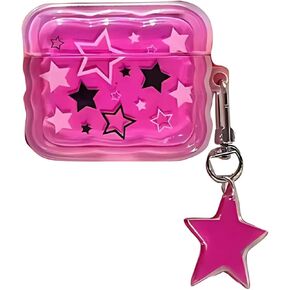 for AirPod Pro Clear Case,Cute 3D Stars Pattern Design,Candy-Shaped Y2k Aesthetic Design Protective, Soft TPU Shockproof Case for Girls Women Teens (Airpod Pro 2)