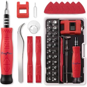 EasyTime Mini Precision Screwdriver Set: 35 In 1 Small Magnetic Repair Tool Kit with Case Torx Screw Driver with 22 Bits for Switch, Ring Doorbell, Phones, Electronics, Nintendo, Xbox