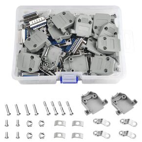 WMYCONGCONG 20 PCS DB15 Solder Connector 15 Pin Male/Female D-Sub Solder Type Connector with Plastic Cover Housing