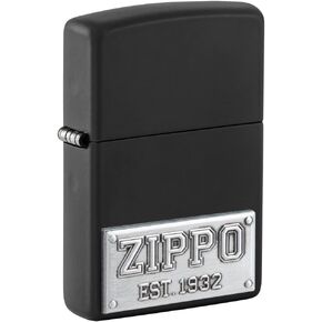 Zippo unisex-adult Logo Design Lighters, License Plate Black Matte