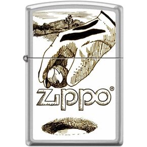 Zippo Lighter-Golf Ball Zippo Satin Chrome Windproof Lighter #Z5404