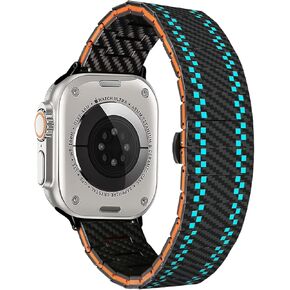 Apple Watch Band Compatible With Apple Watch Ultra2/Ultra/10/9/8/7/6/SE/5/4/3/2/1, Adjustable Smartwatch Replacement Strap, 100% Carbon Fiber Engraving process
