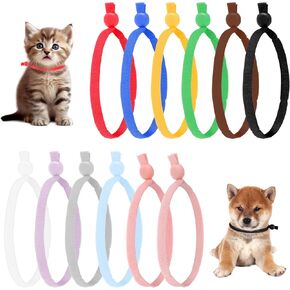 60Pcs Elastic Puppy Litter Collars, 4" Stretchy Puppy Collars for Litter Elastic Colored Whelping Identification Bands Adjustable Whelping Collars for Newborn Puppies and Kittens12 Colors
