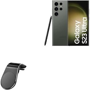 BoxWave Car Mount Compatible with Samsung Galaxy S23 Ultra - MagnetoMount Clip, Metal Car Air Vent Strong Magnet Mount - Jet Black