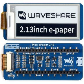 waveshare 2.13inch E-Paper Display Module for Raspberry Pi Pico, Black White Two-Color 250x122 Pixel E-Paper Screen LCD SPI Interface Support Partial Refresh Paper-Like Effect Wide Viewing Angle