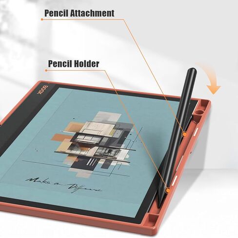 E NET-CASE Case for Case for 10.3" Boox Note Air4 C (2024)/Boox Note Air3 C/Boox Note Air3 B/W Tablet (2023)-Lightweight Transparent Back Cover with Auto Sleep/Wake & Built-in Pencil Holder (Black) in Saudi Arabia