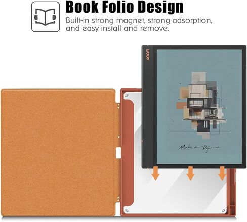 E NET-CASE Case for Case for 10.3" Boox Note Air4 C (2024)/Boox Note Air3 C/Boox Note Air3 B/W Tablet (2023)-Lightweight Transparent Back Cover with Auto Sleep/Wake & Built-in Pencil Holder (Black) in Saudi Arabia