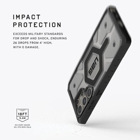 URBAN ARMOR GEAR UAG Designed for Samsung Galaxy S24 Ultra Case 6.8" Pathfinder Clear Ice, Magnetic Charging Rugged Military Drop-Proof Impact Resistant Non-Slip Transparent Protective Cover in Kuwait